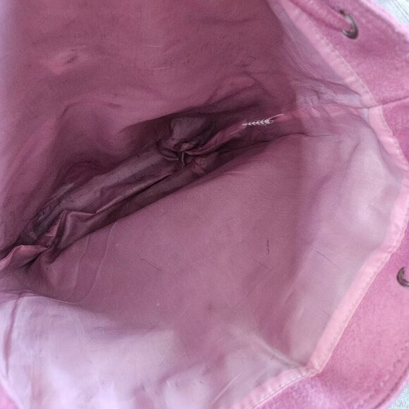 Supergirl Pink Faux Suede Backpack W/ Rhinestone Logo Furry Trim Bling Superhero - Picture 15 of 16